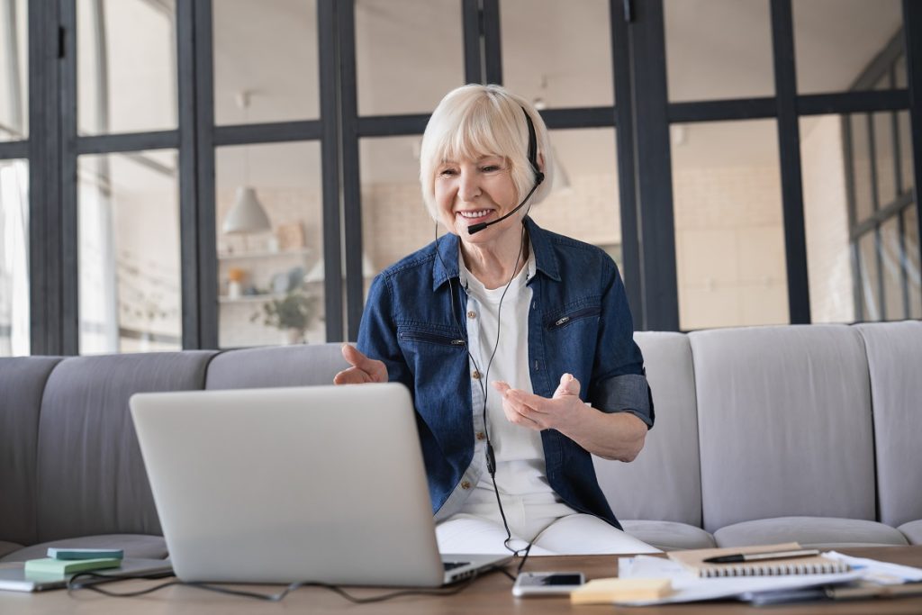 Senior working at home