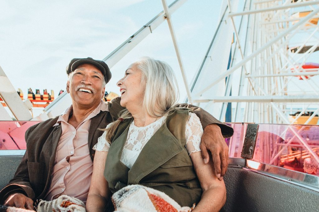 Seniors at amusement park