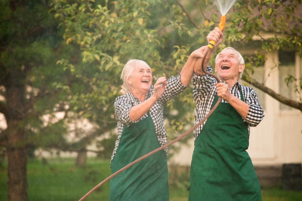 Watering the garden