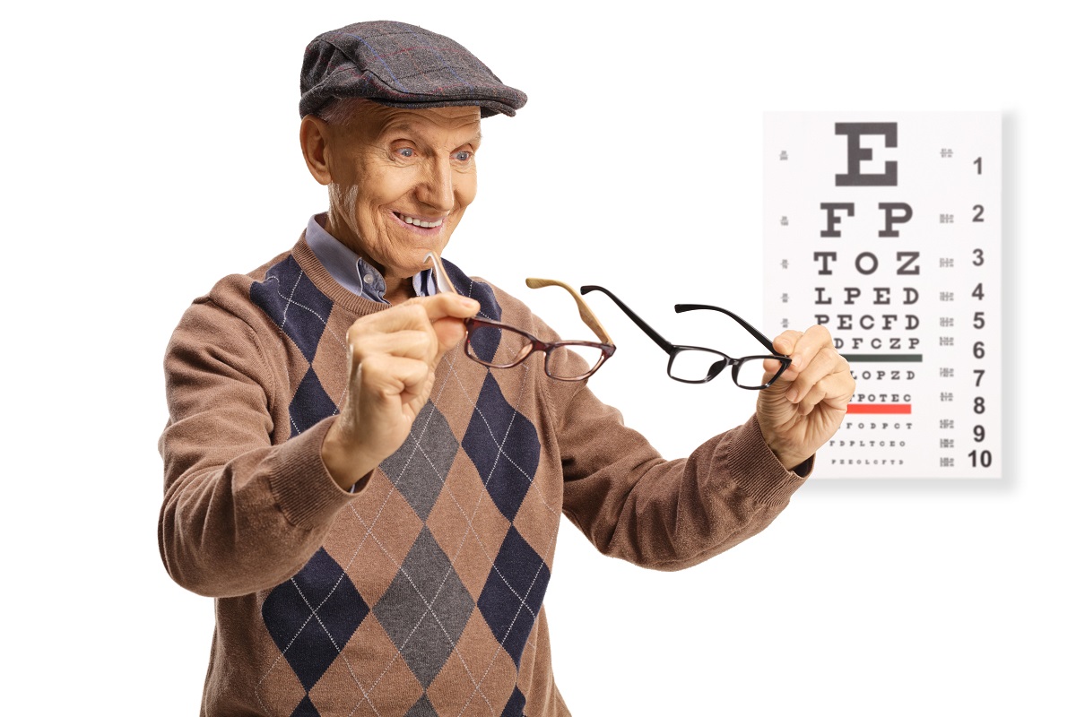 Senior eye exam - new glasses