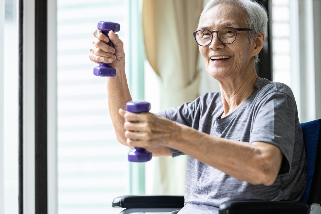 Exercise for less mobile senior