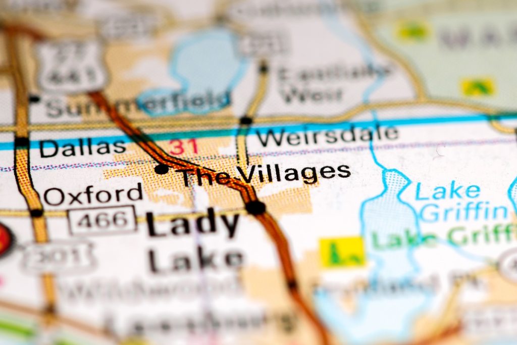 The Villages map shutterstock 1120491908