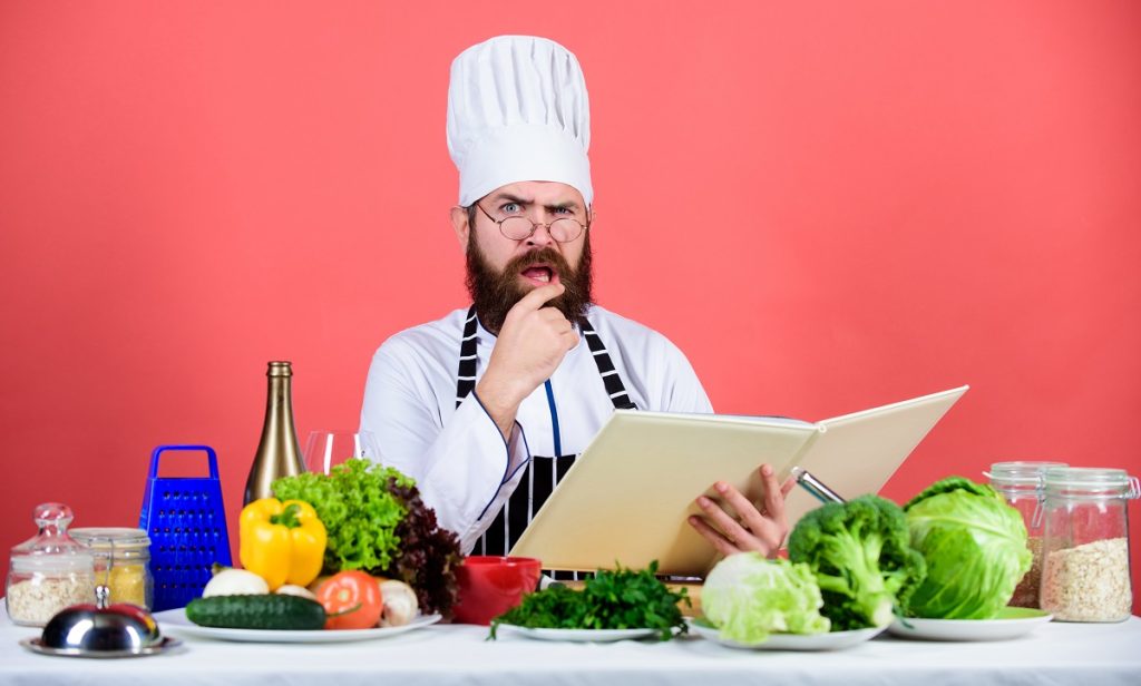 Executive chef making healthy meal