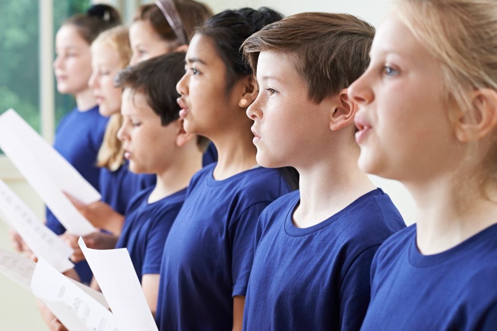 Kids sing for seniors