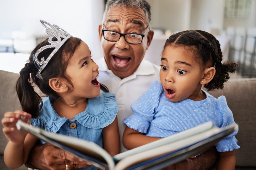 Reading with grandpa