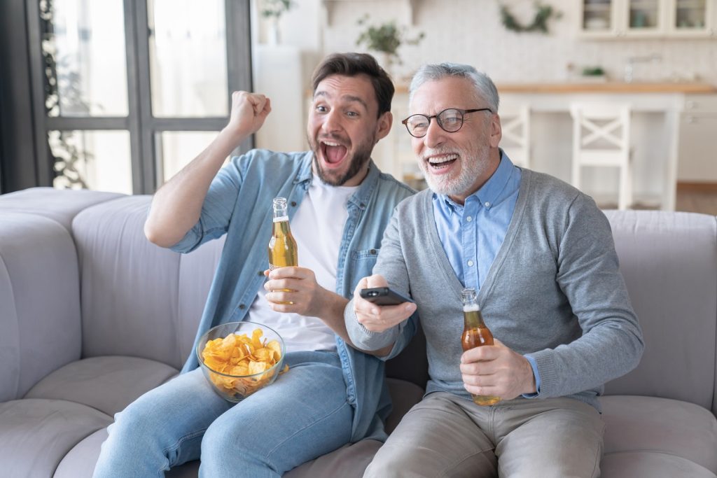 Watching sports with dad